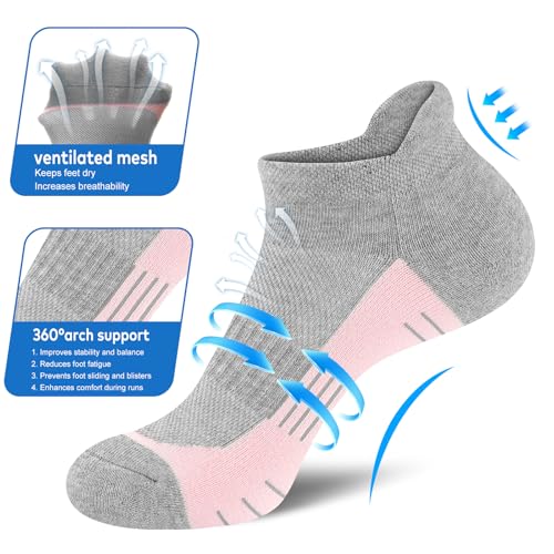 Image of cuangya Ankle Socks for Women - Athletic Low Cut Running Cushioned Socks (3-5 Pairs)