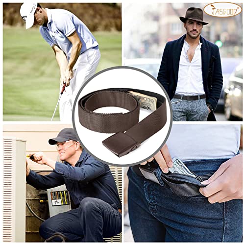 Image of Travel Security Money Belt with Hidden Money Pocket - Cashsafe Anti-Theft Wallet Unisex Nickel free Nylon Belt by JASGOOD