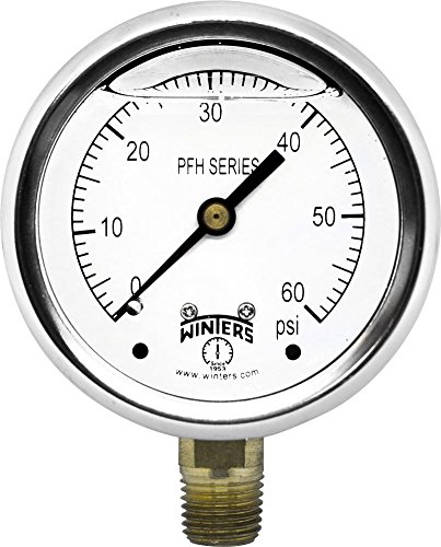 Manomètre hydraulique anti-pulsation Winters PFH803R1 pour lecture stable 60 psi