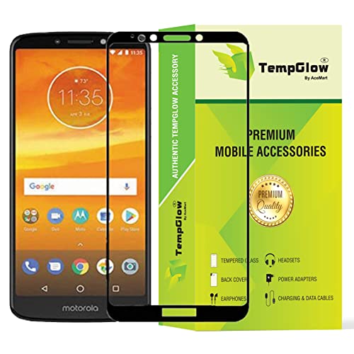 Image of Screen Protector for Motorola Moto E5 -(Black) Tempered Glass Edge-to-Edge 6D Screen Guard With Installation Kit.