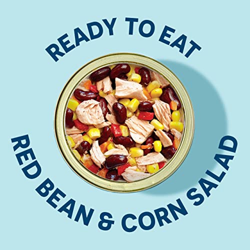 Wild Planet Ready-to-Eat Wild Tuna, Bean & Corn Salad with Organic Sweetcorn, Red Peppers and Carrots, Tuna Salad, 5.6oz, Pack of 4