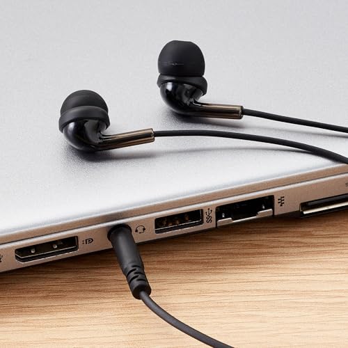 Image of Amazon Basics Wired Earbuds with Microphone, in Ear Headphones, 3.5mm Jack, 2 Pack