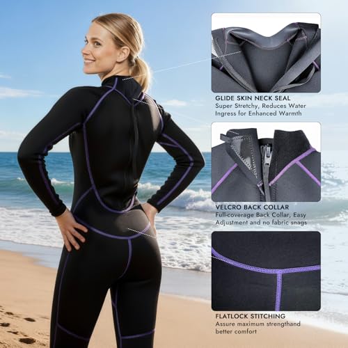 Combinaison néoprène 3 mm femmes pour explorer les fonds marins en plongée et tuba