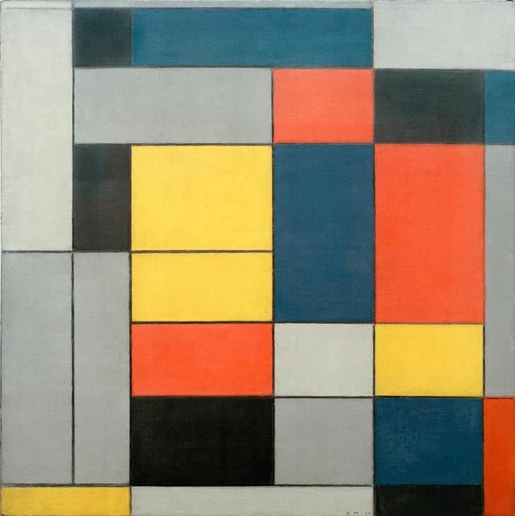 Tableau Artiste célèbre par Piet Mondrian impression d'art sur toile déco 60x90cm