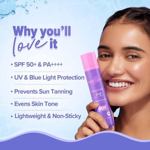 Image of Aqualogica Illuminate+ Protect & Hydrate Kit|Illuminate+ Dewy Sunscreen Spf 50+ Pa++++ (50 G) + Illuminate+ Hydra Gel Moisturizer (200G)|Spf 50+ Pa++++|For Luminous Skin|24 Hour Intense Hydration,All