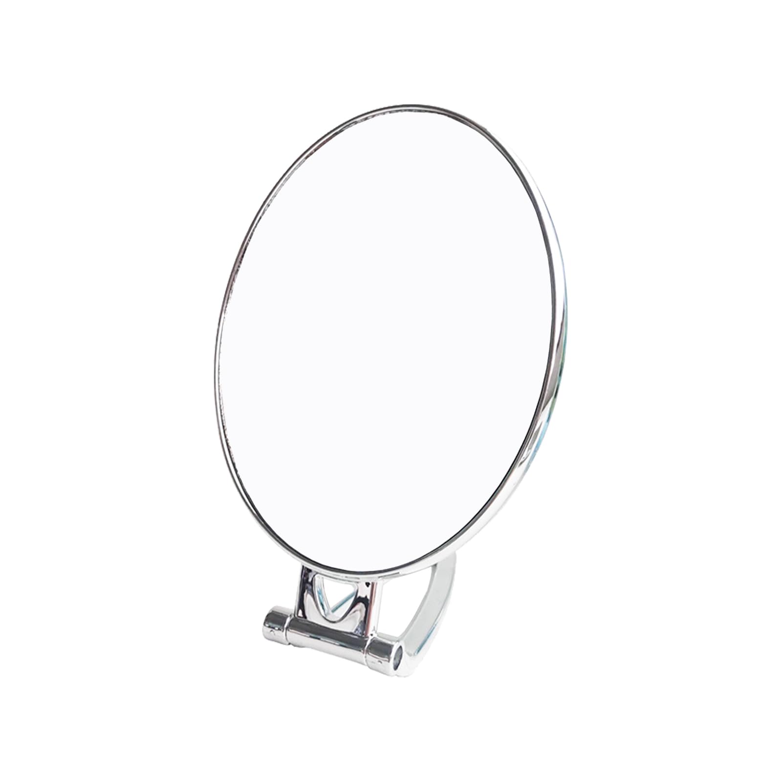 Espejos Mano de Doble Cara, Espejo de Maquillaje Plegable con Mano, Espejo de Mano Portátil, 270 Grados Espejo Plegable, con Mango Plegable Ajustable, Uso para aplicación de Maquillaje (Plata)