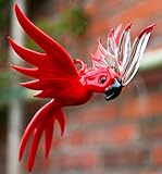 Deutsches Kunsthandwerk Lauschaer Glaskunst Kakadu rot