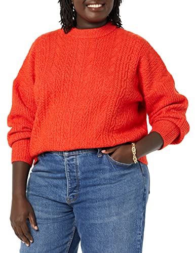 Image of Amazon Essentials Women's Soft-Touch Modern Cable Crewneck Sweater (Available in Plus Size)