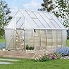 8x12 FT Outdoor Greenhouse, Heavy-Duty Polycarbonate Greenhouses Kit with Reinforced Aluminum Frame, Adjustable Roof Vent & Quick-Connect System for All Seasons & Winter Use #1