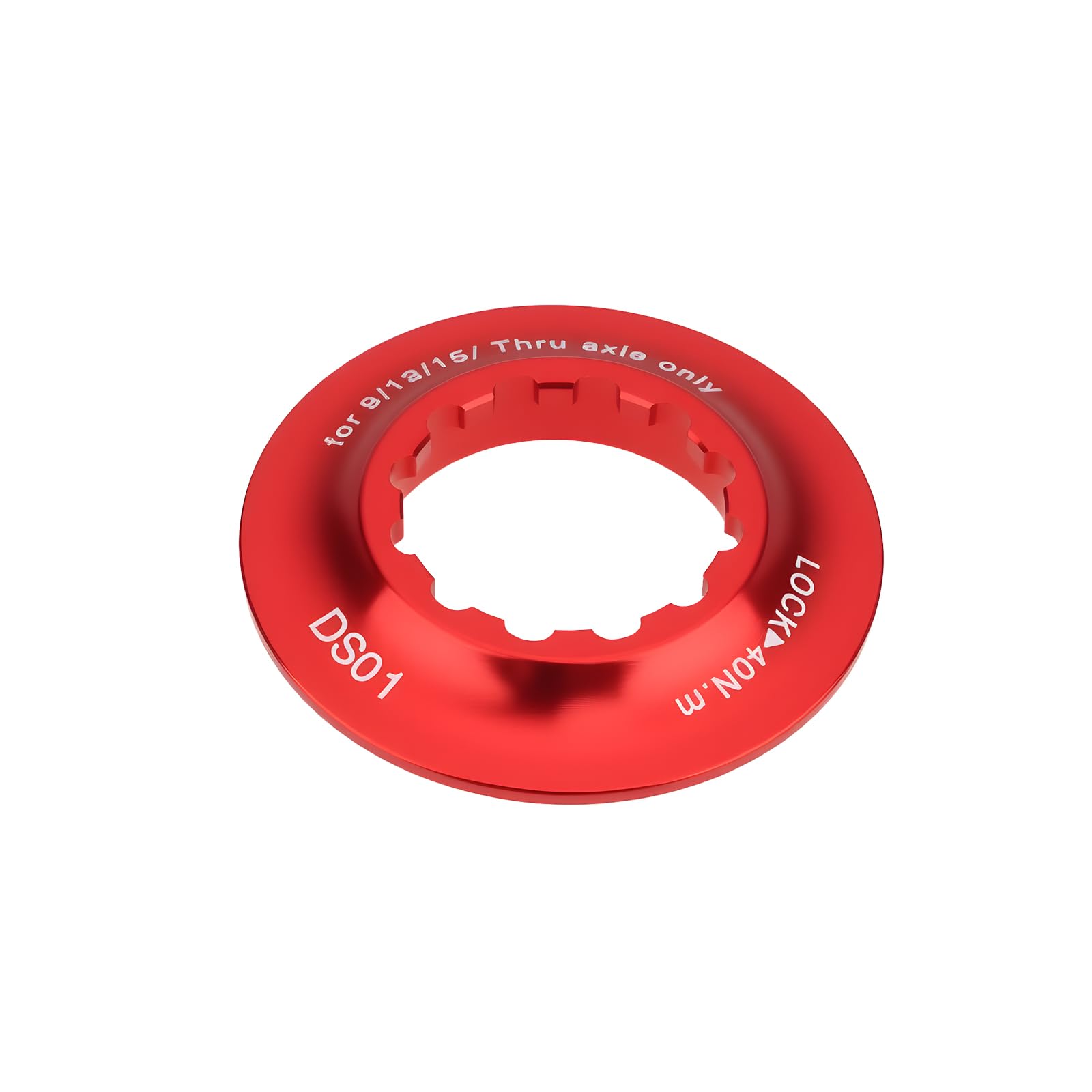 VGOL 1 Pack Center Lock Disc Rotor Lockring Aluminum CNC Red 9mm 12mm 15mm Axle Compatible with Hope