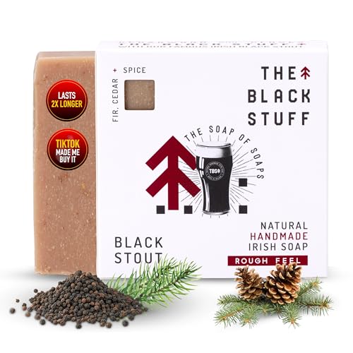 The Black Stuff All Natural Bar Soap for Men Handmade Cold Process Soaps with Organic Ingredients and Essential Oils - Mens Soap for Daily Use, Black Stout Body Soap image 4