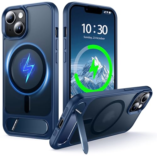Support magnétique iPhone 14 polyvalent pour charger sans fil au bureau avec béquille intégrée