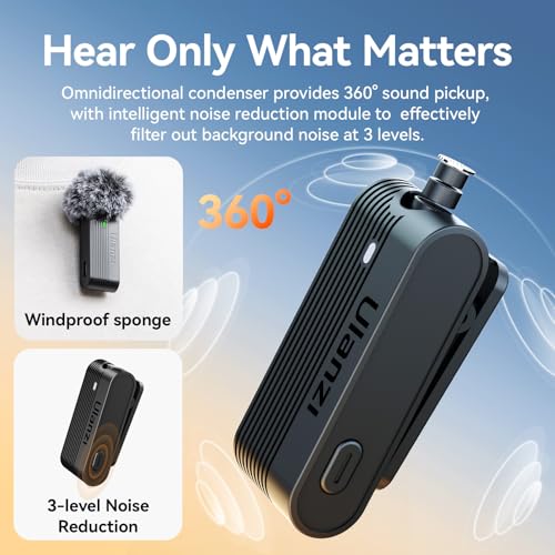 Image of ULANZI A100 Lavalier Microphone for iPhone Android Camera, USB C Microphone, 13.5H Battery Life, Microphone Mobile Phone for Video Recording, Live Streaming, YouTube, TikTok, Vlog, Interview