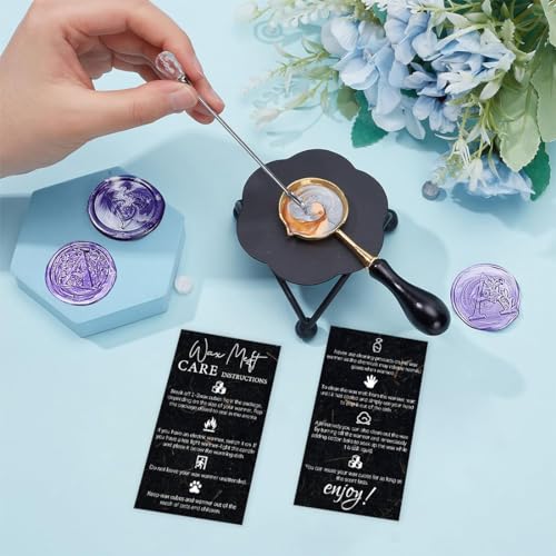 PLIGREAT 60 Pcs Wax Melting Furnace Care Instruction Cards Wax Warmer User Guide Card for Small Business Handmade Candles Store Supplies Wax Melter Accessories Gift Box Package Insert Cards