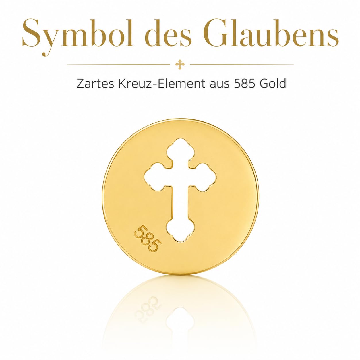 Taufarmband Gold 585 Baby – Armband mit Kreuz aus echtem 14 Karat Gold, punziert, rotes Band verstellbar bis 12 cm, Taufgeschenk für Jungen und Mädchen zur Taufe und Geburt