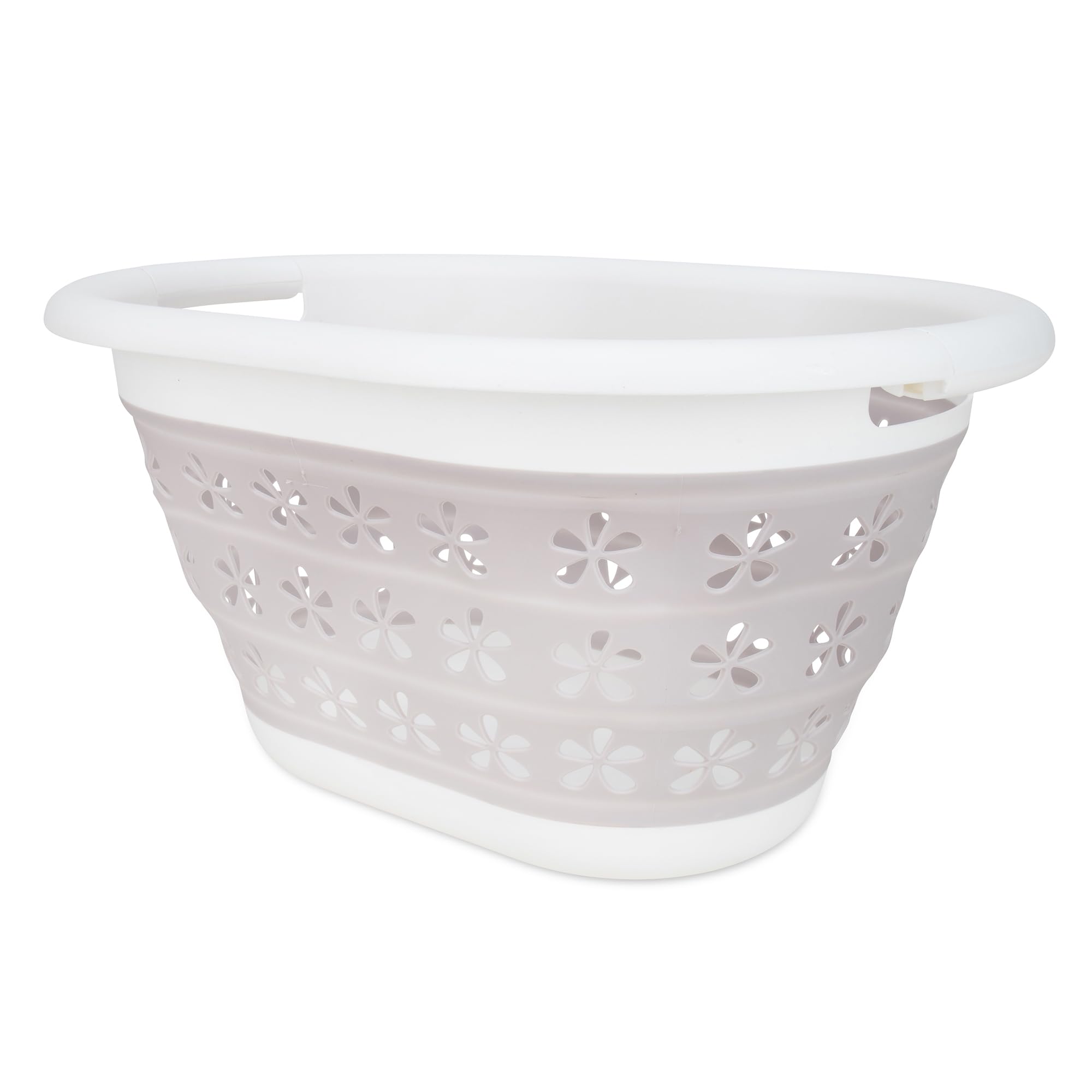 Camco 51903 Bianco/Grigio Grande Pieghevole Lavanderia/Utility Basket