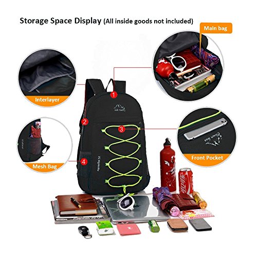 Clever Bees Outdoor Water Resistant Hiking Backpack, Black #TOP6