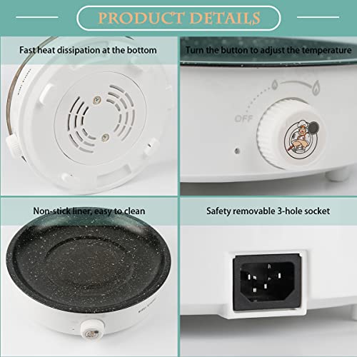 Electric Bbq Grill,Smokeless Indoor Coated Griddle Pan,10 Inch Round Nonstick Plate Portable, Medical Stone Coating Easy Cleaning,Grilling Surface Perfect For Cooking Bbq And Party Barbecue #TOP4