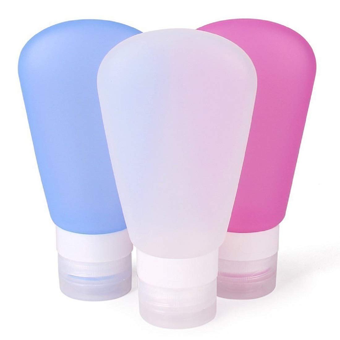 Maharsh 4Pcs Travel Silicone Bottles Set - 90ml Portable Silicone Travel Bottle Lotion Shampoo Cosmetic Empty Mini Tub Containers Squeezable Bottle for Shower Gel, Liquide Soap,Toiletries
