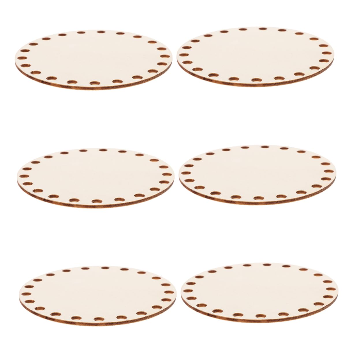 HANABASS Sturdy Wooden Craft Base 6pcs Wooden Knitting Base for DIY Baskets Handbag Shaping