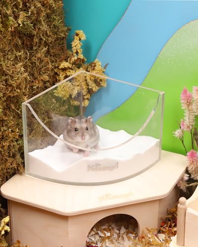 Image of Niteangel Hamster Desert Bath Sand | No-Dust Bath or Potty Litter for Hamster Chinchillas Gerbil Mice Degu or Other Small Pets (White Sand, 6LB /96oz)