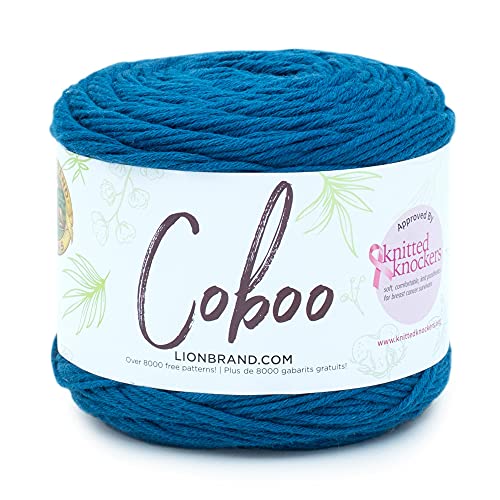 Image of Lion Brand Yarn, Coboo Cotton Blend Crochet Yarn, Steel Blue, 1 Pack