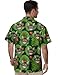 EoBeKee Men's Hawaiian Shirt Short Sleeve Button Down, Funny Tabby Cat on Palm Leaves Print Novelty Shirt for Cat Lovers