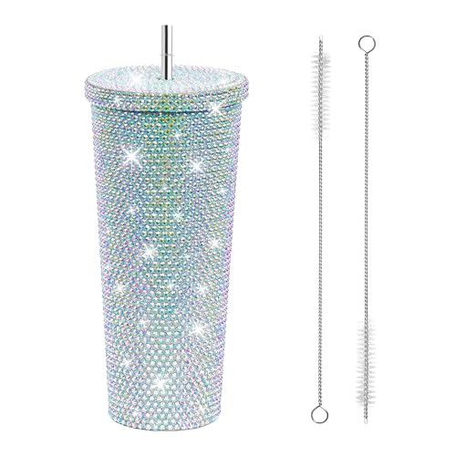 Bling Diamant Becher Mit Nieten - 500ml Edelstahl Isolierbecher Mit Deckel