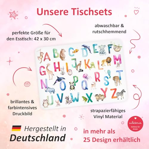 stabiles Vinyl Tischset mit Lerneffekt für Kinder - Europa mit Flaggen und Hauptstädten - Platzdeckchen Platzset - abwaschbar reißfest… – Ansicht 3