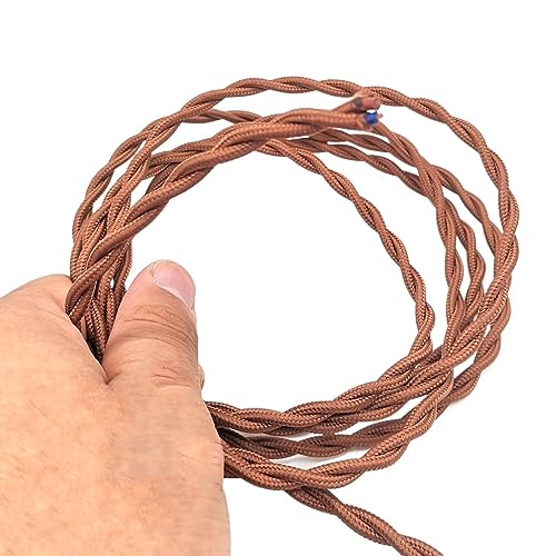 LEDSone Vintage-Stoffkabel – 2-adrig, Hellblau, Geflochten, 0,75 Mm Für Lampen & Beleuchtung