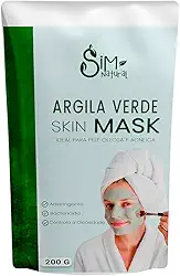 Argila Verde Skin Mask Ideal para Pele Acneica e Oleosa - Máscara Facial e Corporal 200g