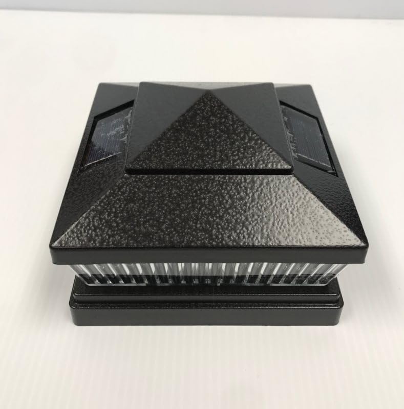 6-Pack Solar Hammered Black Finish Post Deck Fence Cap Lights for 6