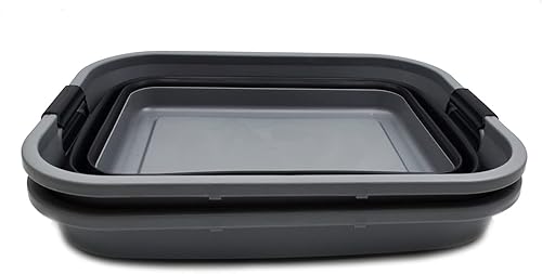 Miniatura 2 de SAMMART Cesta de lavandería de plástico plegable de 41 L (10.8 galones) - Contenedororganizador de almacenamiento plegable - Tina de lavado