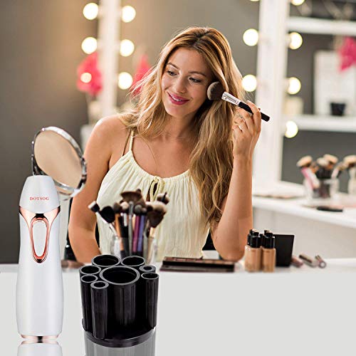 Dotsog Makeup Brush Cleaner And Dryer Machine With Free Makeup Cleaner Shampoo Super-Fast Electric Brush Cleaner Machine Automatic Brush Cleaner Spinner Makeup Brush Tools (White) #TOP6