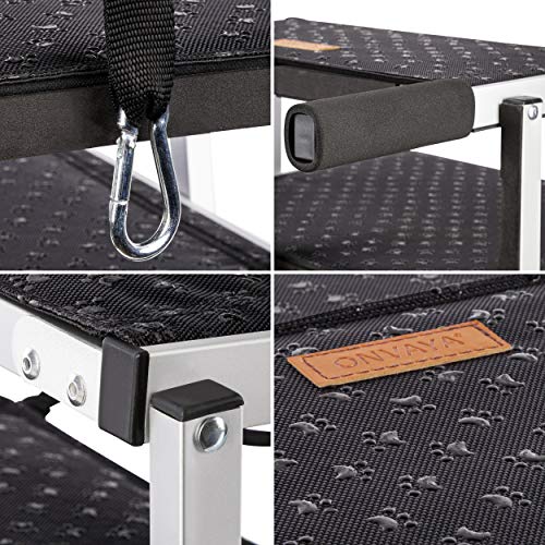 ONVAYA® Hundetreppe faltbar | 5 Stufen | Hunderampe Einstieghilfe für Autos oder hohe Betten | klappbare Haustiertreppe | stabile Hundeleiter | praktisch & leicht | für bis zu 60 kg