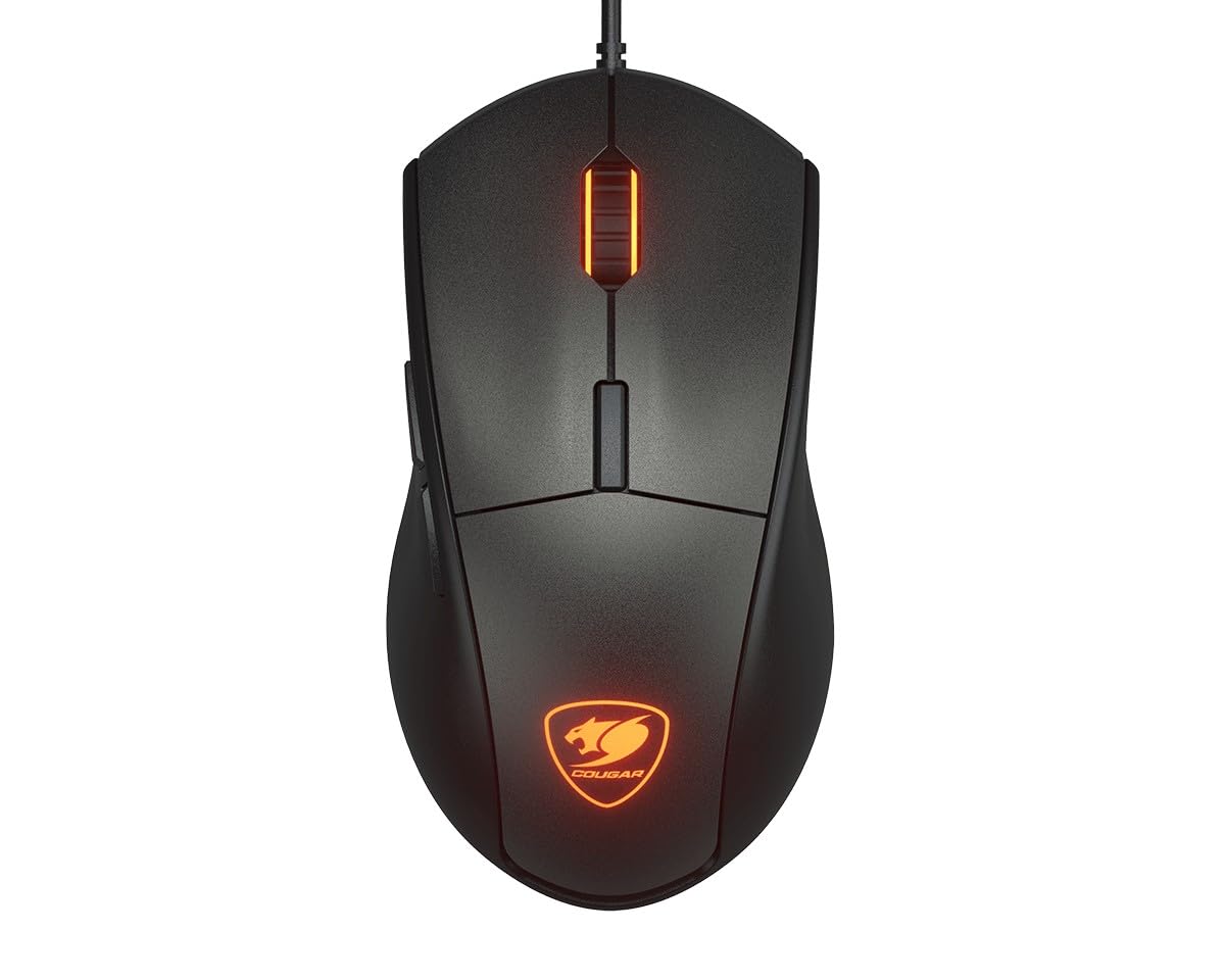 COUGAR Gaming | Mouse Gaming | MINOSEX Nero - Sensore ottico PMW3330-7200 DPI - Switch OMRON - Retroilluminazione RGB personalizzabile - Design ergonomico - Pattini in PTFE - Connettore USB
