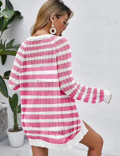 Image of Women Crochet Lightweight Cardigan Cover Up Open Front Long Sleeve Summer Cardigans