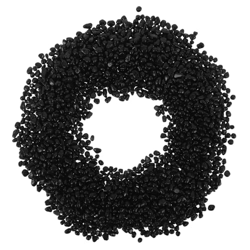 FUNOMOCYA Grava Negra para Acuarios 500g Piedras Decorativas Pequeñas Trituradas para Base de Acuario Relleno Negro para Jarrones y Plantas Acuáticas Sustrato para Terrarios y Paisajismo