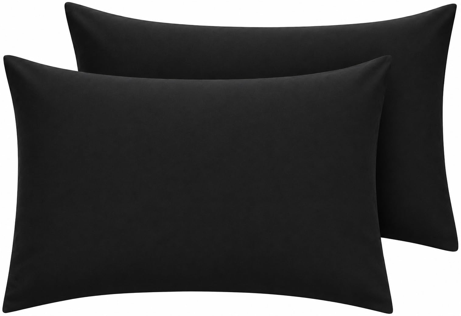 NIGHTZONE Pillowcase Pack of 2 Housewife Luxury Percale Pillowcase 50x75cm 100% Polycotton Plain Dyed Pillow Cases (50 x 75 cm, Black)