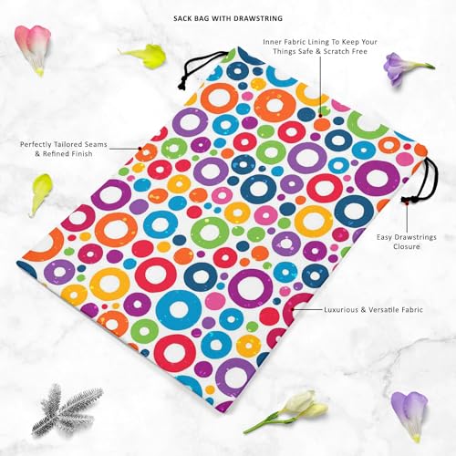 Image of ArtzFolio Colorful Circles D1 | Reusable Sack Bag | Bag for Gym, Storage, Vegetable & Travel