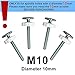 FST 4 Pack M10 Extra Long Pressure Gates Threaded Spindle Rods,10mm Baby Kids Pet Dog Gates Accessory Screw Bolts Kit Fit for All Pressure Mounted Walk Thru Gates
