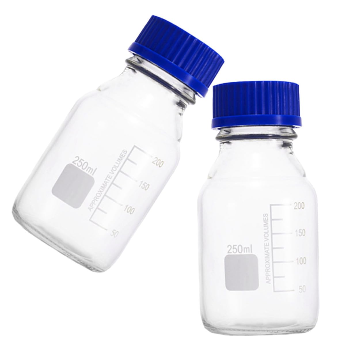 Flacons de média 250 ml en verre avec bouchon à vis étanche pour laboratoire