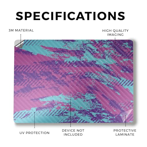 Image of Carbon Fiber Laptop Skin Compatible with Alienware M18 R2 (2024) - Grunge Purple - Premium 3M Vinyl Protective Wrap Decal Cover - Easy to Apply | Crafted in The USA by MightySkins