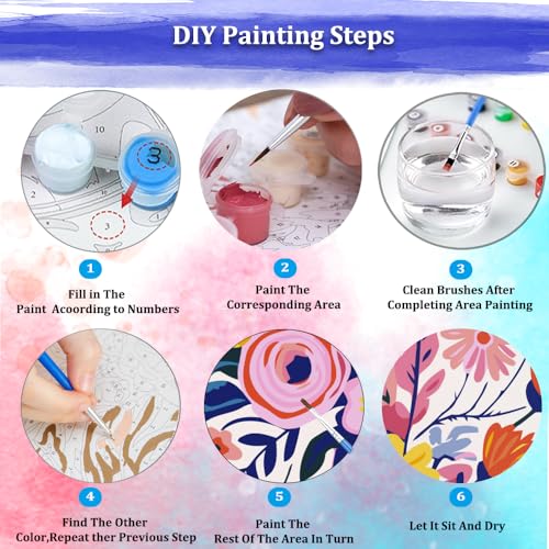 50% Off JUJUHOOD Abstract Flowers Paint by Numbers Kit for Adults & Kids - Image 6