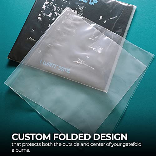 Gatefold Outer Lp Sleeves For 12 Inch Vinyl Record Storage | 3 Mil Thick Poly Clear Record Sleeves With Easy Access To Records In Vinyl Albums | Plastic Sleeve Protector (25 Pack) #TOP4