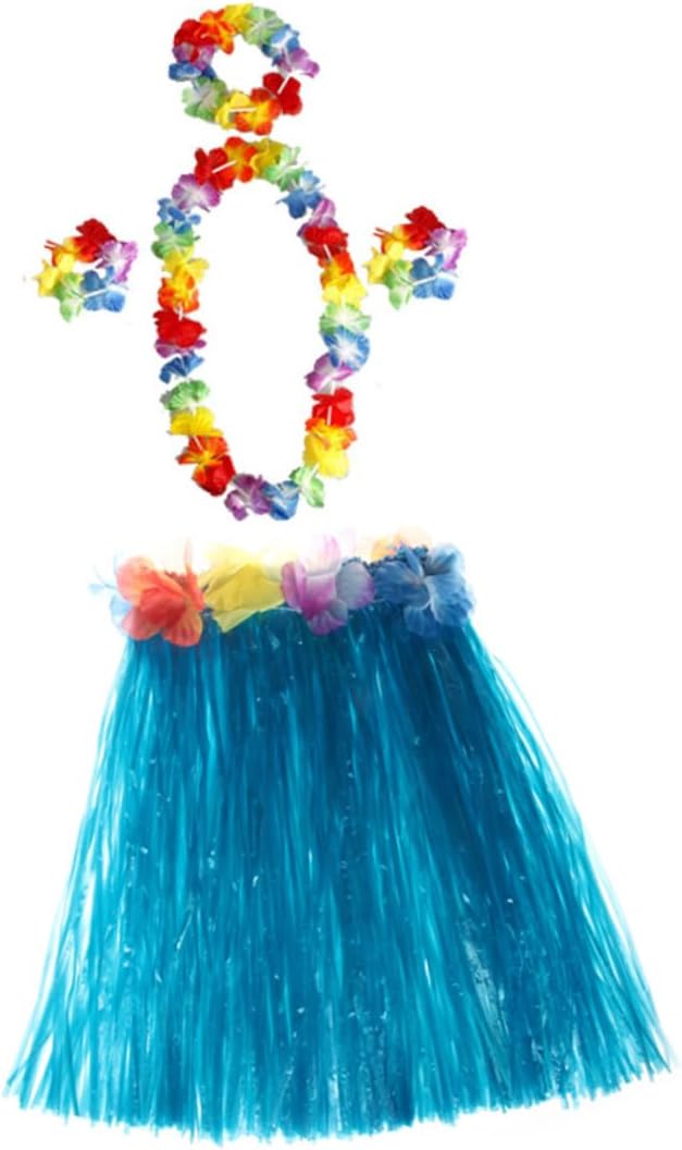 NOLITOY 7 Sets Hawaii Grass Skirt Tropical Hula Grass Skirt Hawaii Hula Skirt Colorful Tropical Hula Dance Skirt