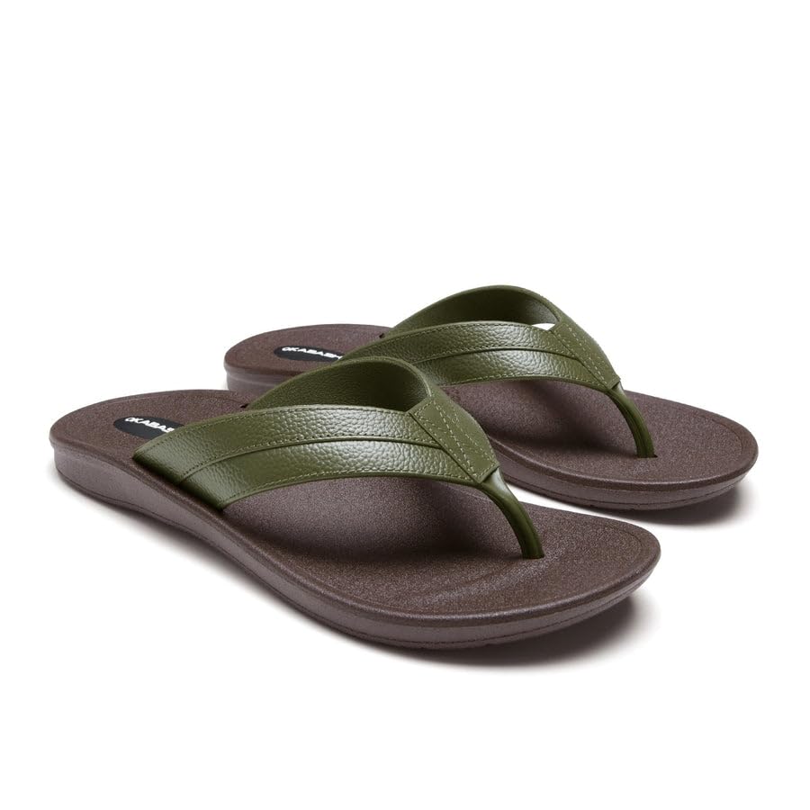 Image of OKABASHI Men's Voyager Flip Flop | Scultped Footbed w /Nonslip Grip | Slip Resistent & Waterproof | Sustainably Made in the USA