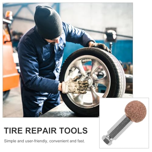 Image of SOLUSTRE Tire Buffing Wheel with Tungsten Steel Grinding Head Tire Repair Tool for Automotive & Truck Abrasive Buffing Wheel for Precise Surface Preparation and Patching