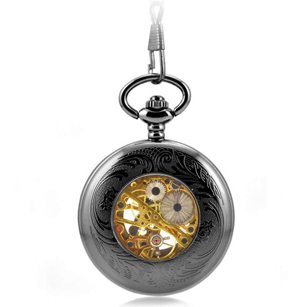 Reloj de Bolsillo Unisex Unisex clásico de Bolsillo Antiguo Reloj mecánico con la Solapa Cadena en Reloj para Unisex