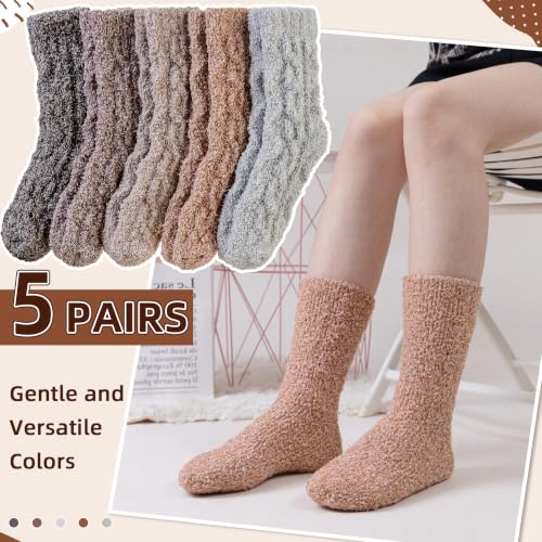 Image of Velice Womens Fuzzy Socks Soft Cozy Fluffy Slipper Winter Thick Warm Plush Sleeping Christmas Socks